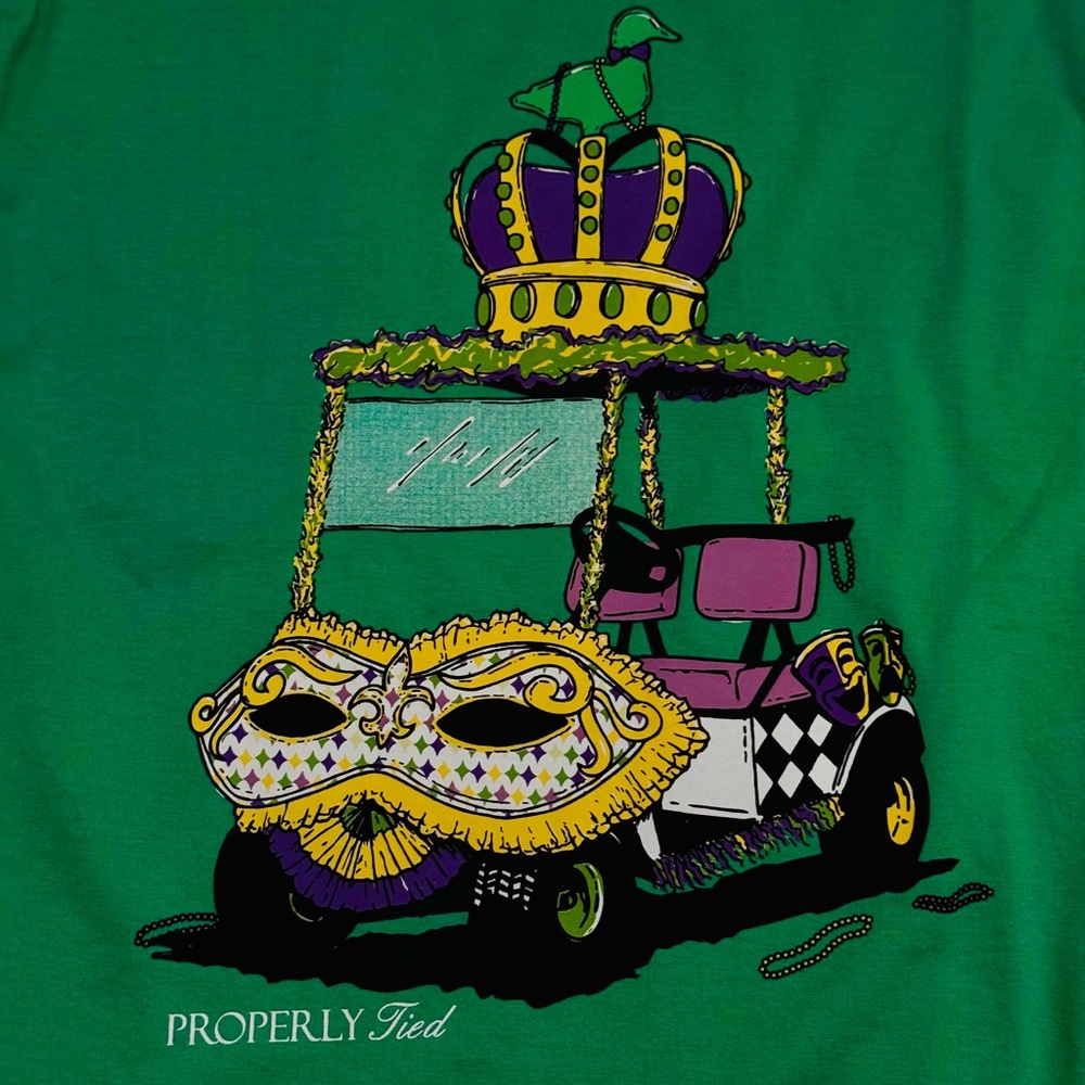 Properly Tied Green Long Sleeve Kids Mardi Gras Tee
